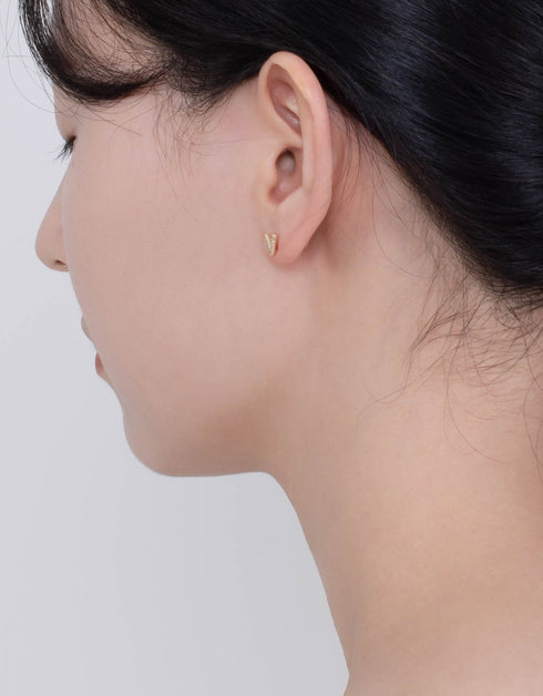 Vibrant V-Shaped Cubic Zirconia Studs in Sterling Silver